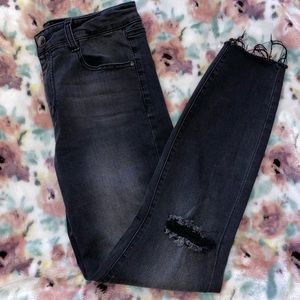 Black distressed jeans